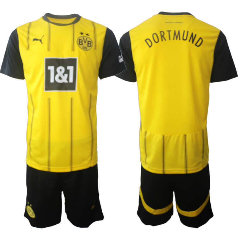 Men 2024-2025 Club Borussia Dortmund home yellow Blank Soccer Jersey->juventus jersey->Soccer Club Jersey
